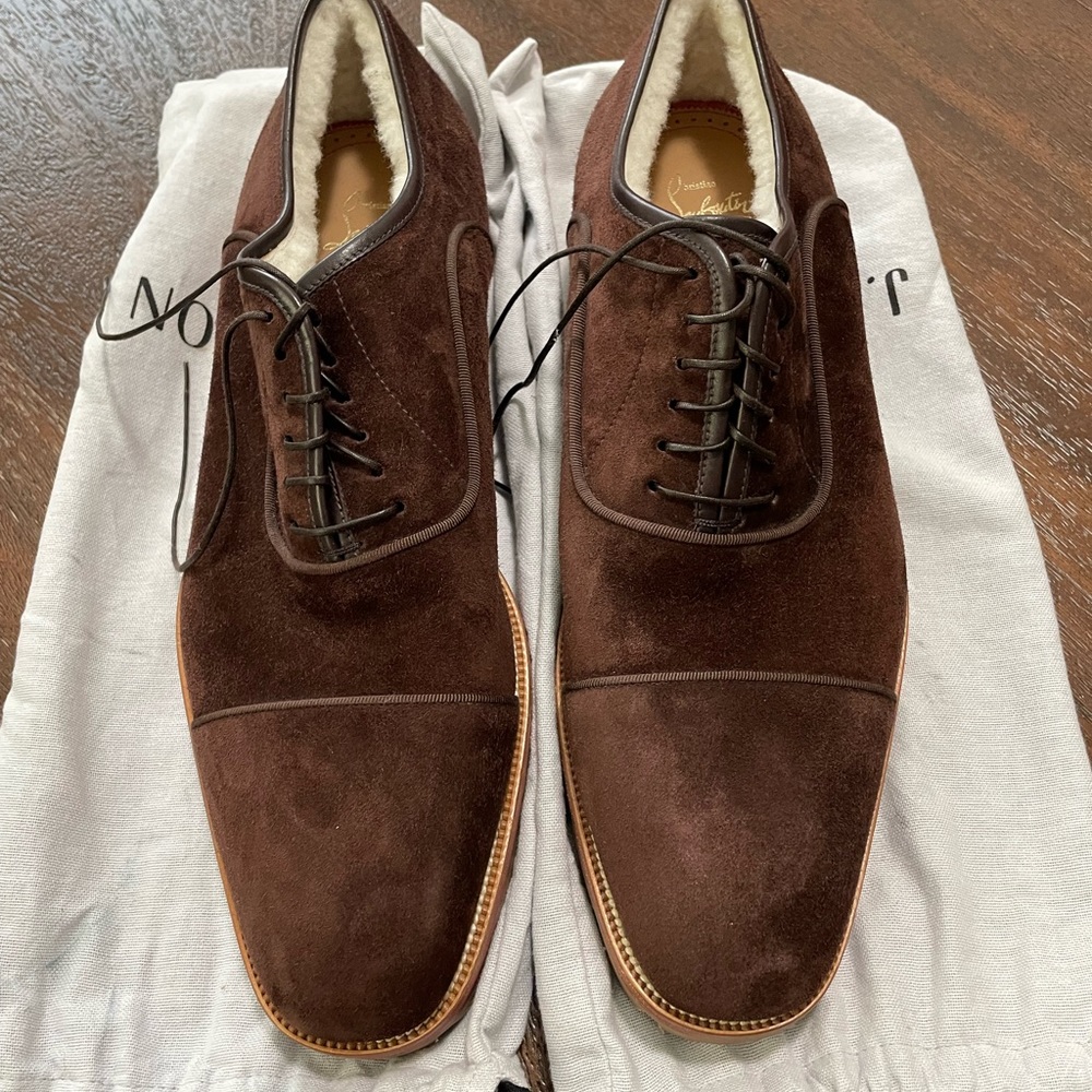 New Christian Louboutin derbi shoes in dark brown 44.5 EU